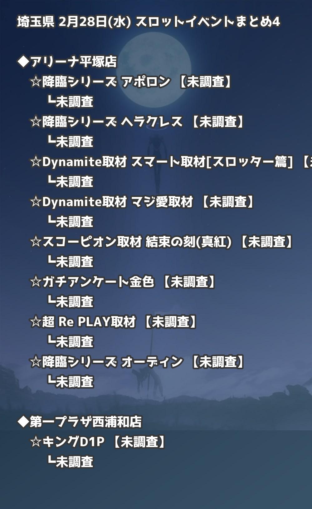 埼玉県】2月28日(水) パチンコスロットイベント取材まとめ - スロパイ -プログラミング✖︎スロットデータ分析-
